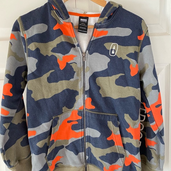 Boys Bass Outdoor Camouflage Hooded Sweatshirt Large (14-16) - Picture 1 of 8